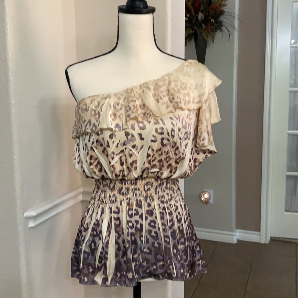 Papaya animal print peplum top Size S